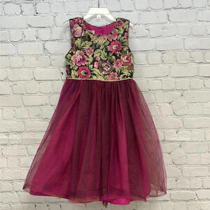 Laura Ashley London Girls Formal Brocade Dress size 6